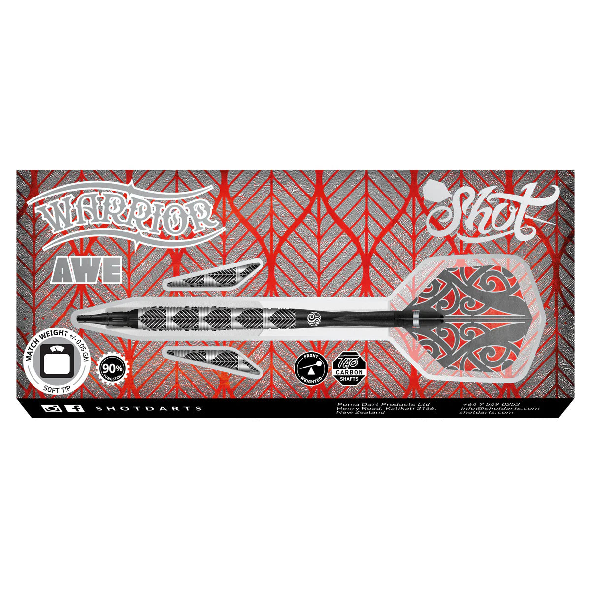 Shot Warrior Awe Soft Tip Dart Set-90% Tungsten-20gm
