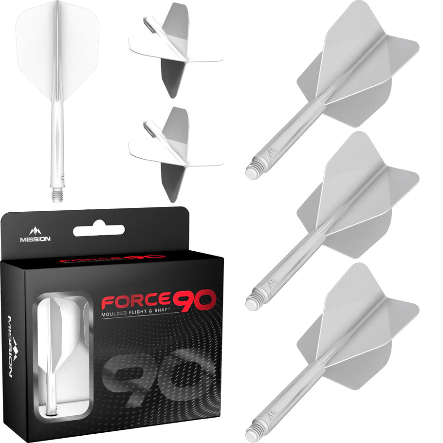 Mission Force 90 - Molded Flight & Shaft System - White - Standard No6 - Short