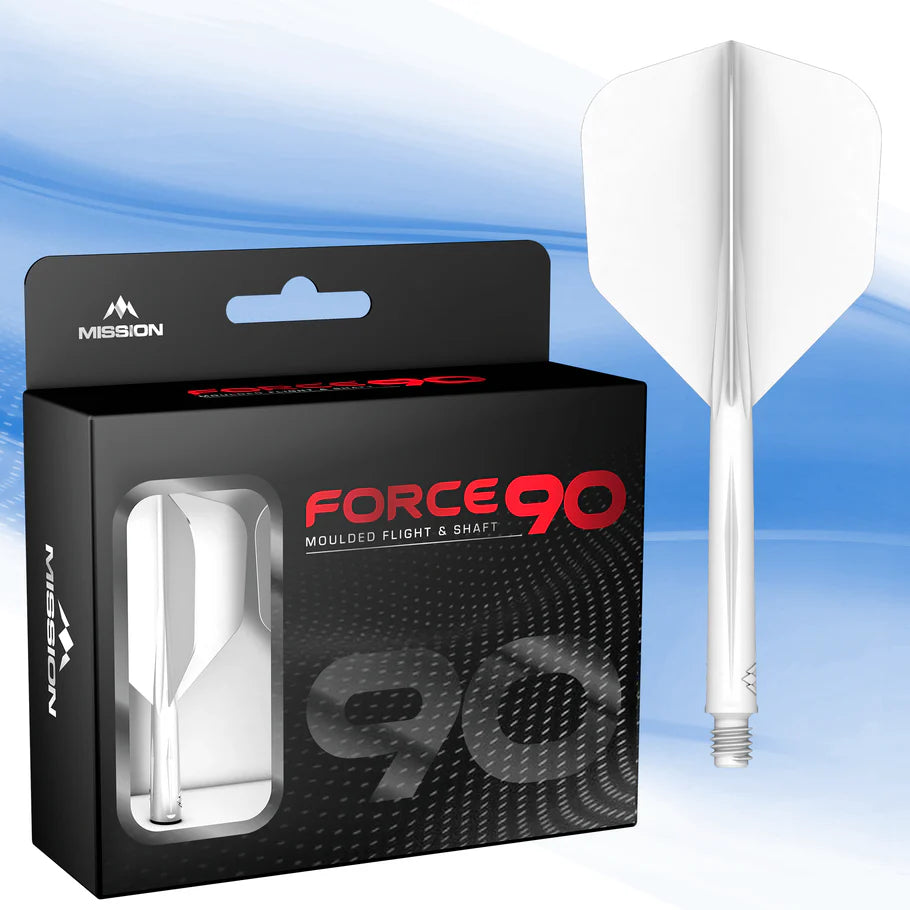 Mission Force 90 - Molded Flight & Shaft System - White - Standard No6 - Short
