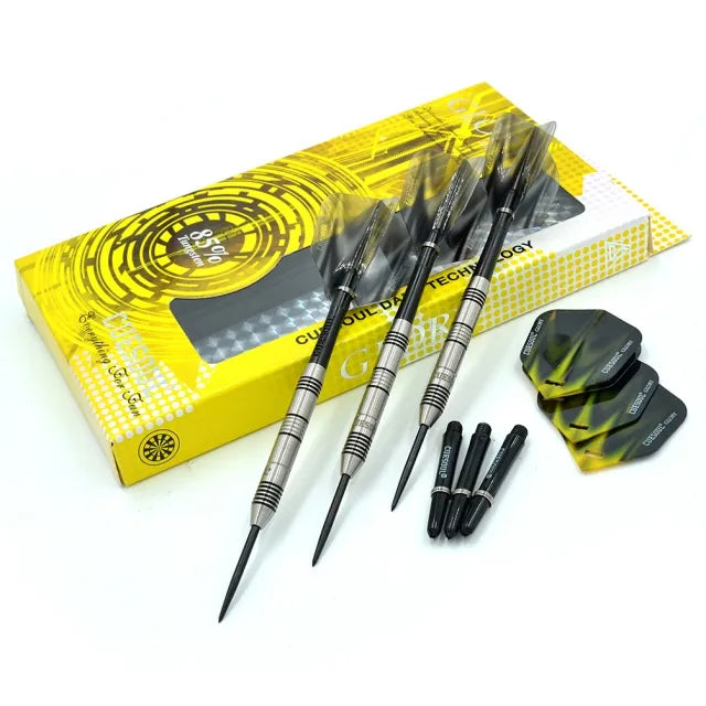 CUESOUL Glory 22 gram Black Lines & Black Shaft 85% Tungsten Steel Tip Dart Set