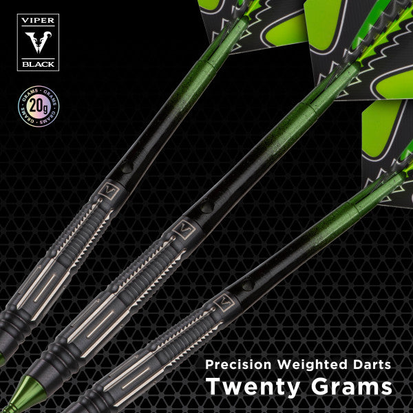 Viper Black Flux 90% Tungsten Steel or Soft Tip Conversion Darts Green 20g