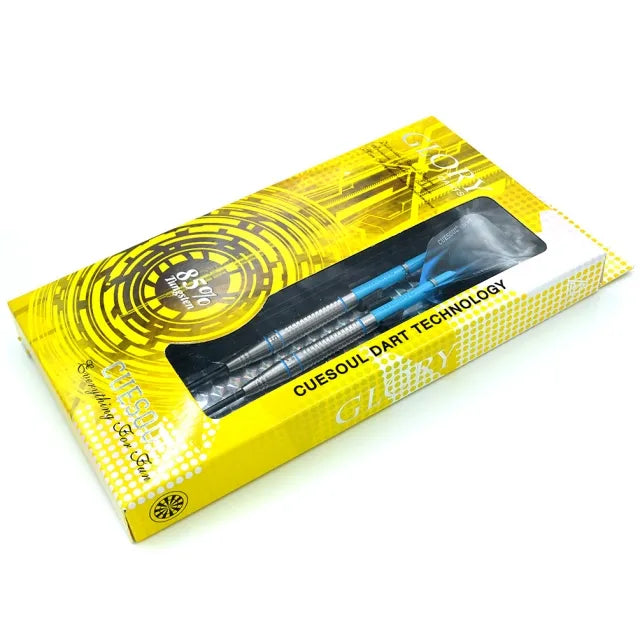 CUESOUL Glory 26 gram Blue Grooves & Blue Shaft 85% Tungsten Steel Tip Dart Set