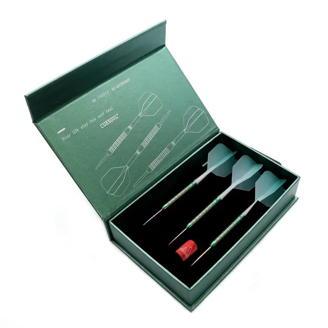 CUESOUL Green Gem Stone 21 gram 90% Tungsten Steel Tip Dart Set w/ ROST Flights