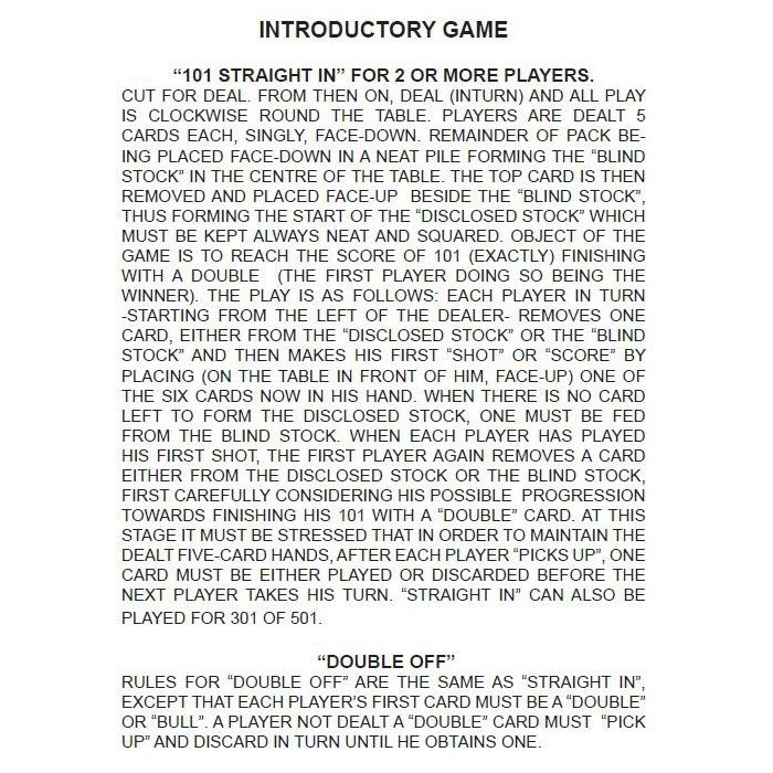 Bull's NL Deal a Dart Card Game