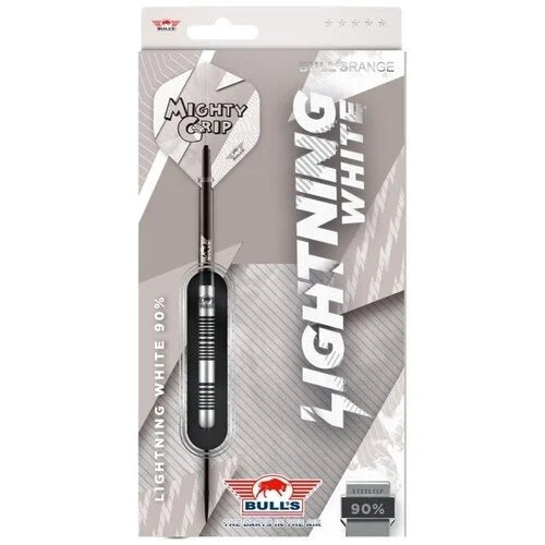 Bull's NL Lightning White 90% Tungsten 21 gram Steel Tip Dart Set