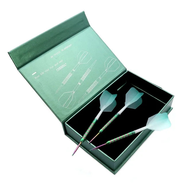 CUESOUL Green Gem Stone 21 gram 90% Tungsten Steel Tip Dart Set w/ ROST Flights