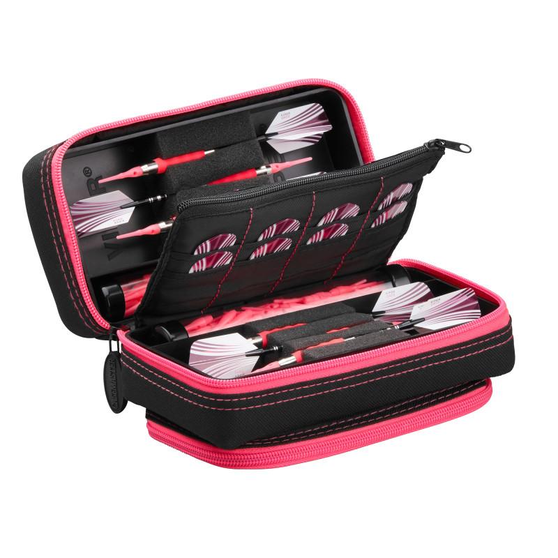 Casemaster Plazma Pro Dart Case Black with Pink Trim and Phone Pocket Dart Case