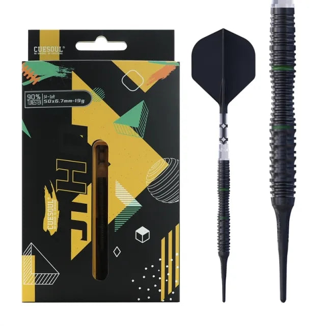 CUESOUL JIHO S4 19 gram 90% Tungsten Soft Tip Dart Set w/ ROST T19 Flight