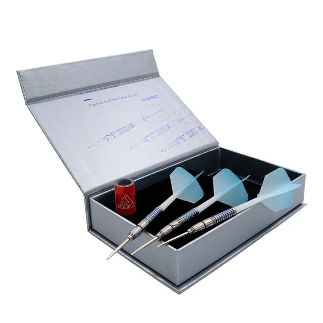 CUESOUL Blue Gem Stone 22 gram 90% Tungsten Steel Tip Dart Set w/ ROST Flights