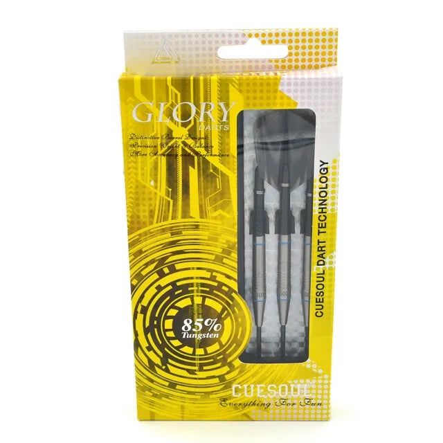 CUESOUL Glory 26 gram Blue Grooves & Black Shafts 85% Tungsten Steel Tip Dart Set