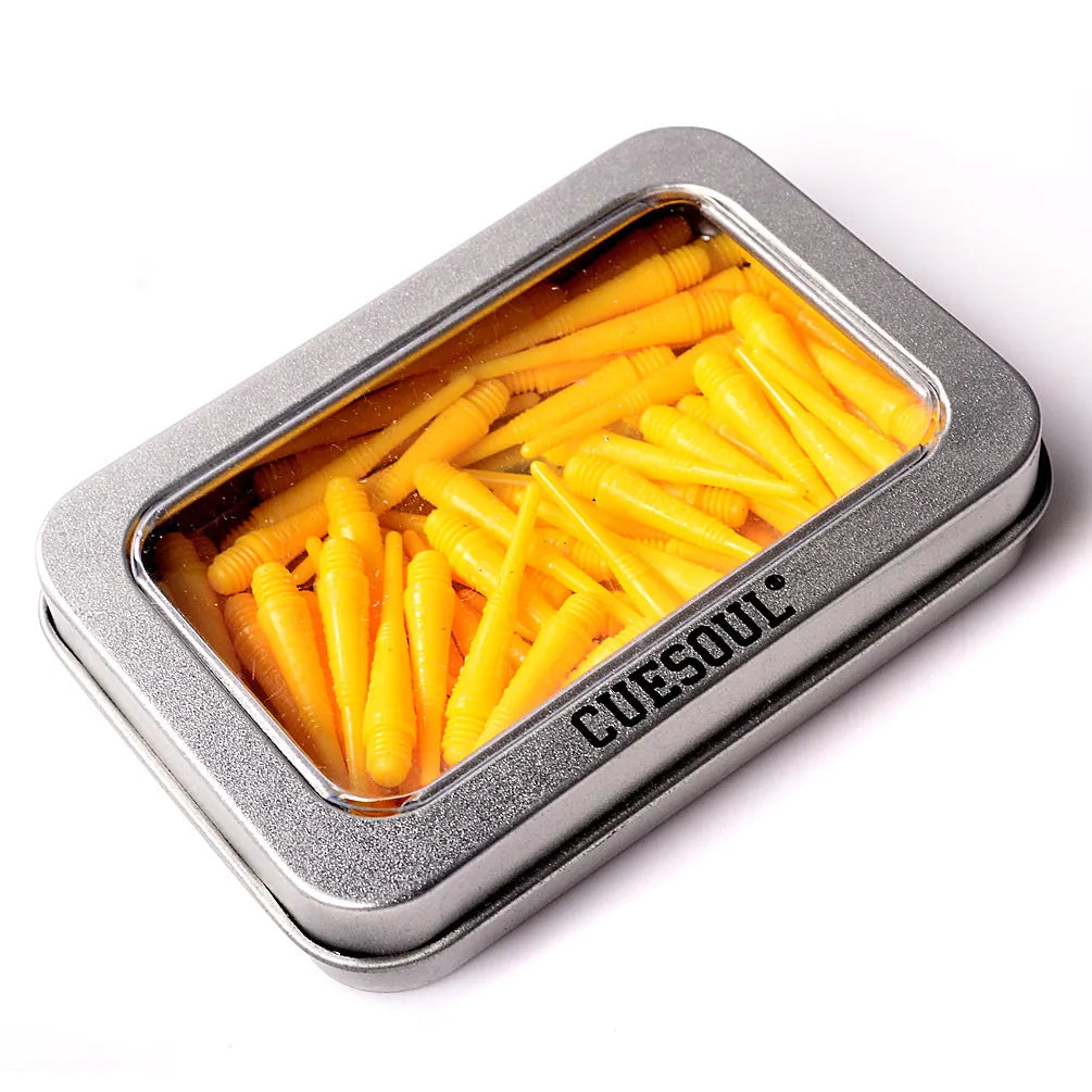 CUESOUL Soft Tip Darts Points 2BA Thread Pack of 100 in Tin - Yellow
