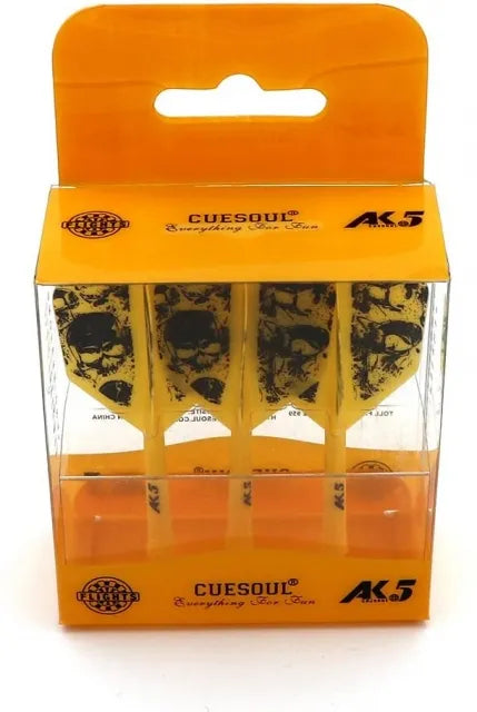 CUESOUL ROST AK5 Integrated Dart Shaft & Flight - Big Wing Shape - Short - Skulls Yellow