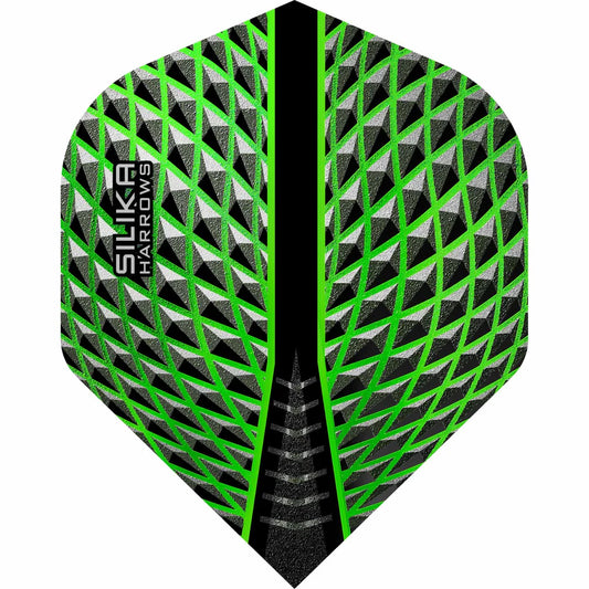 Harrows Silika - Patented Tough Crystalline Coated Green - No2 Standard Dart Flights
