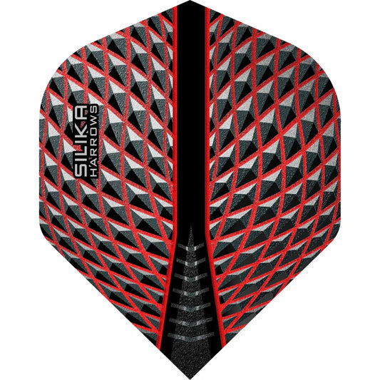 Harrows Silika - Patented Tough Crystalline Coated Red - No2 Standard Dart Flights