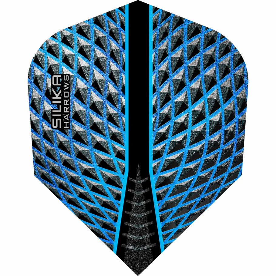 Harrows Silika - Patented Tough Crystalline Coated Blue - No6 Standard Dart Flights
