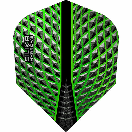 Harrows Silika - Patented Tough Crystalline Coated Green - No6 Standard Dart Flights