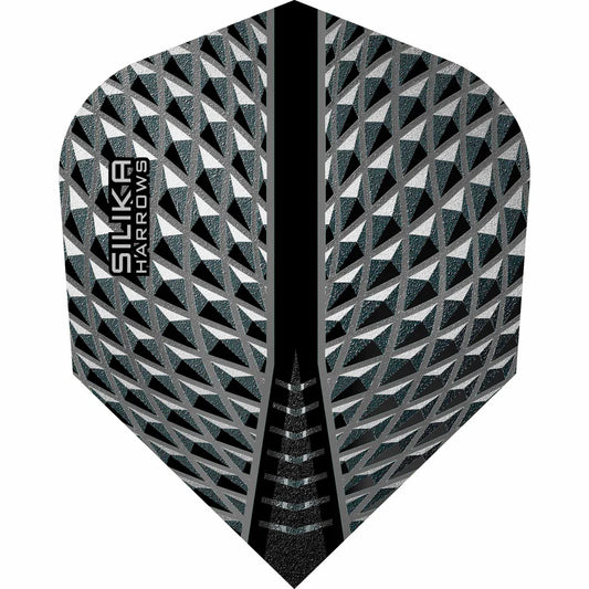 Harrows Silika - Patented Tough Crystalline Coated Smokey Black - No6 Standard Dart Flights