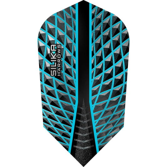 Harrows Silika - Patented Tough Crystalline Coated Aqua Blue - Slim Dart Flights