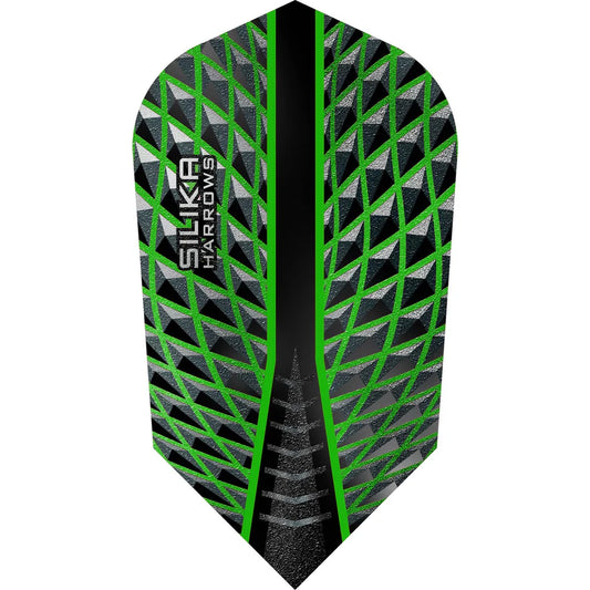 Harrows Silika - Patented Tough Crystalline Coated Green - Slim Dart Flights