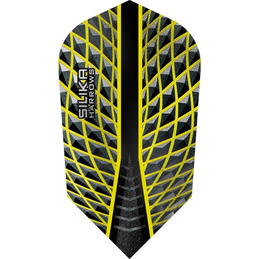Harrows Silika - Patented Tough Crystalline Coated Yellow - Slim Dart Flights
