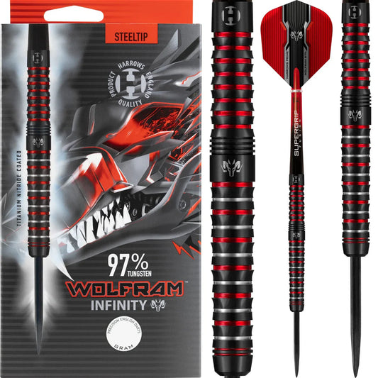 Harrows Wolfram Infinity - Steel Tip Darts - 97% Tungsten - 24g
