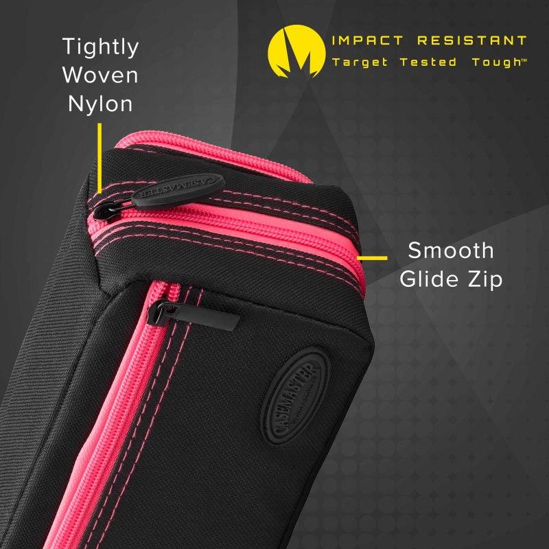 Casemaster Plazma Pro Dart Case Black with Pink Trim and Phone Pocket Dart Case