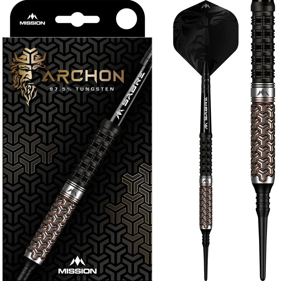Mission Archon Soft Tip Darts - 97.5% Tungsten Black & Bronze PVD - 18gm