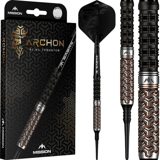 Mission Archon Soft Tip Darts - 97.5% Tungsten Black & Bronze PVD - 18gm