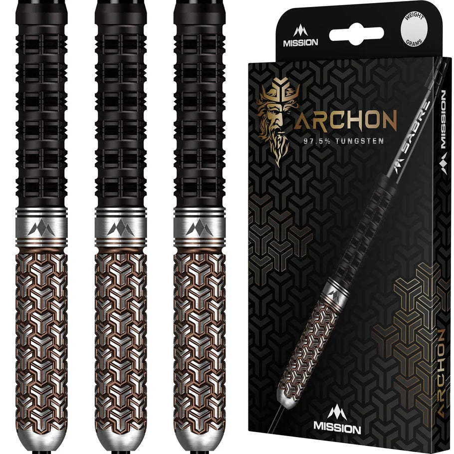 MISSION ARCHON DARTS - STEEL TIP - 97.5% - BLACK & BRONZE PVD 24g