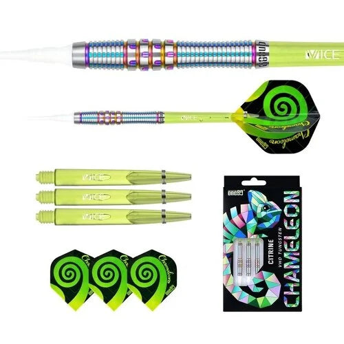 One80 Chameleon Citrine 18 gram 90% Tungsten Soft Tip Dart Set