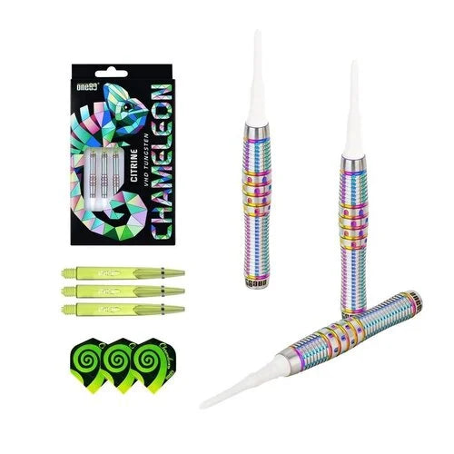 One80 Chameleon Citrine 18 gram 90% Tungsten Soft Tip Dart Set