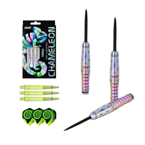 One80 Chameleon Topaz 22 gram 90% Tungsten Steel Tip Dart Set