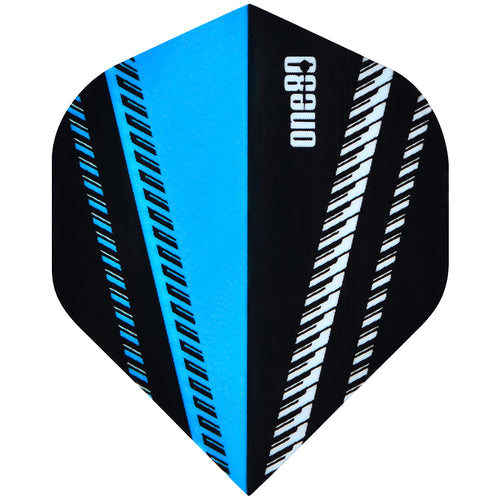 One80 V-Flow Black/Light Blue Dart Flights