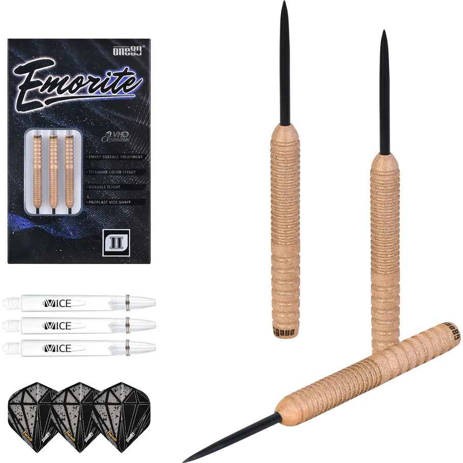 One80 Emorite 02 Rose Gold 22 gram 90% Tungsten Steel Tip Dart Set
