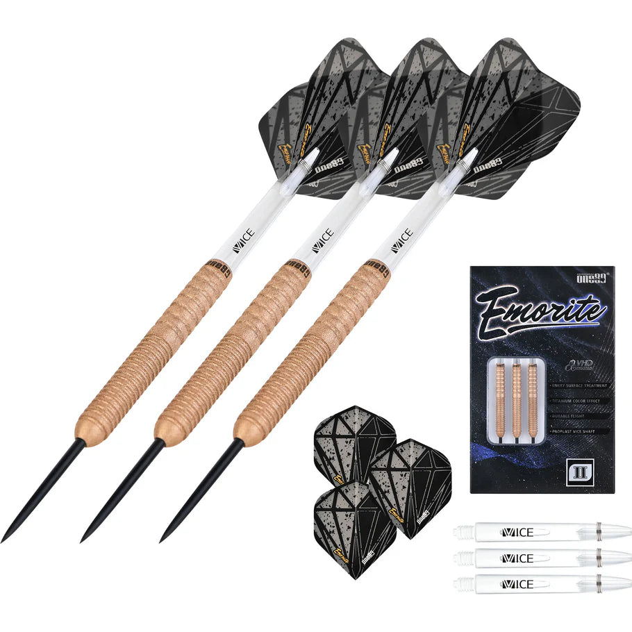One80 Emorite 02 Rose Gold 22 gram 90% Tungsten Steel Tip Dart Set