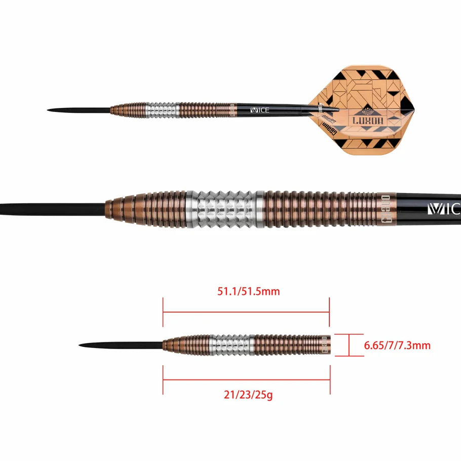 One80 Luxor Gamma 21 gram 90% Tungsten Steel Tip Dart Set