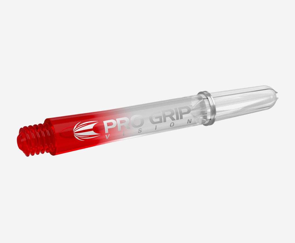 Target Pro Grip Vision Dart Shafts Intermediate Clear Red (3 Sets)