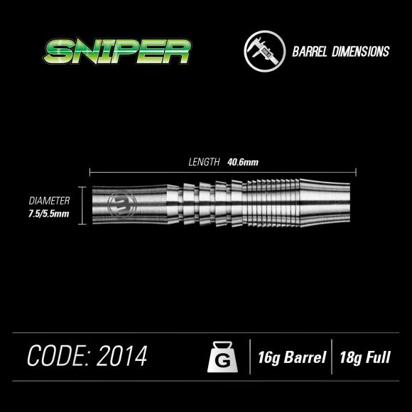 Winmau Sniper 18 gram 90% Tungsten alloy SOFT TIP