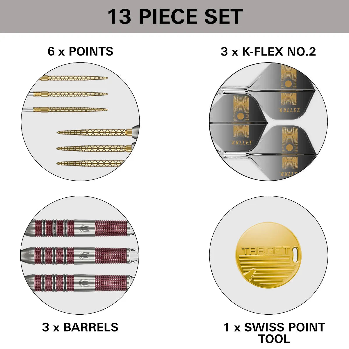 Target Stephen Bunting 95K Swiss Point Steel Tip Darts - 22gm