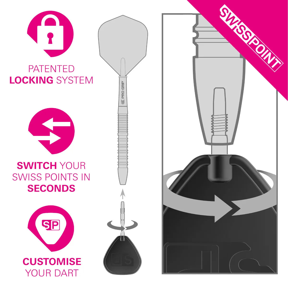 Target Swiss Storm Surge Point - Silver 30mm