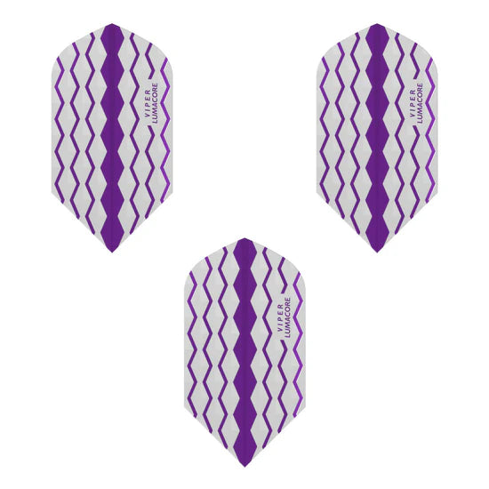 Viper V-100 Flights Lumacore Slim Purple/White Dart Flights