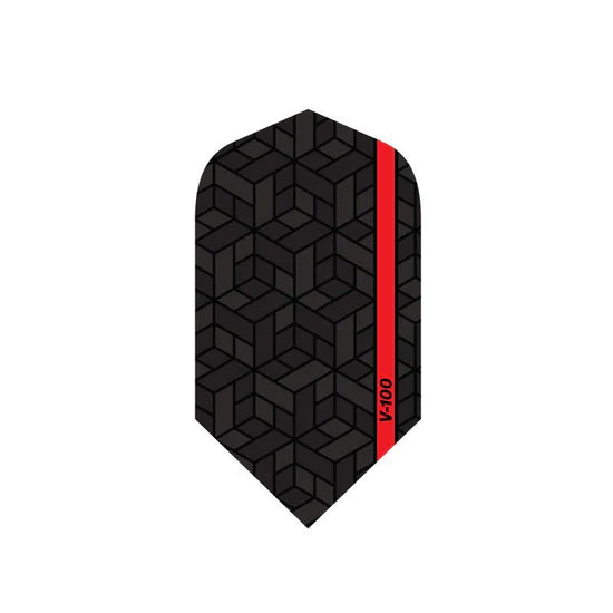 Viper V-100 Flights Slim Black Red Dart Flights