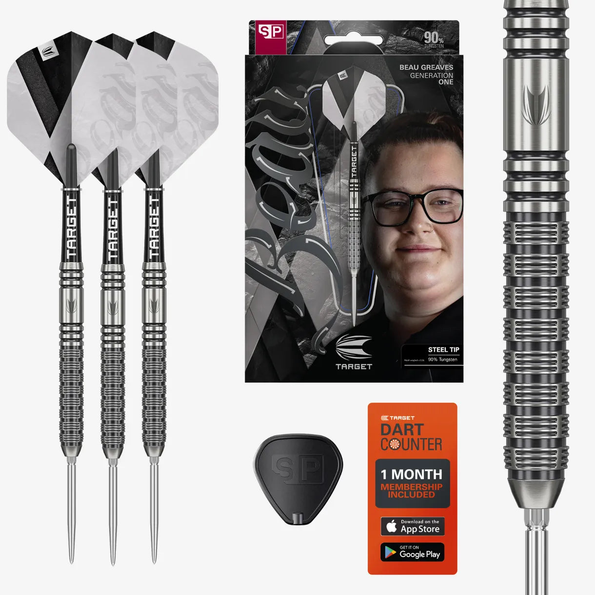 Target Beau Greaves G1 Swiss Point Steel Tip Darts - 23gm