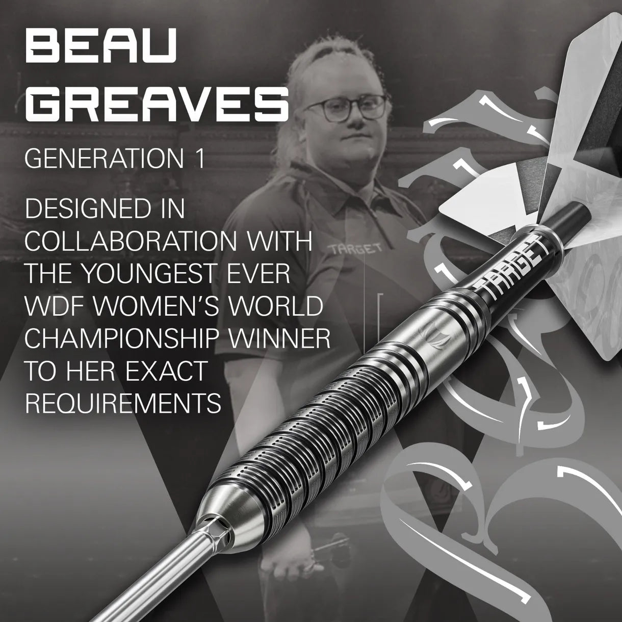 Target Beau Greaves G1 Swiss Point Steel Tip Darts - 23gm