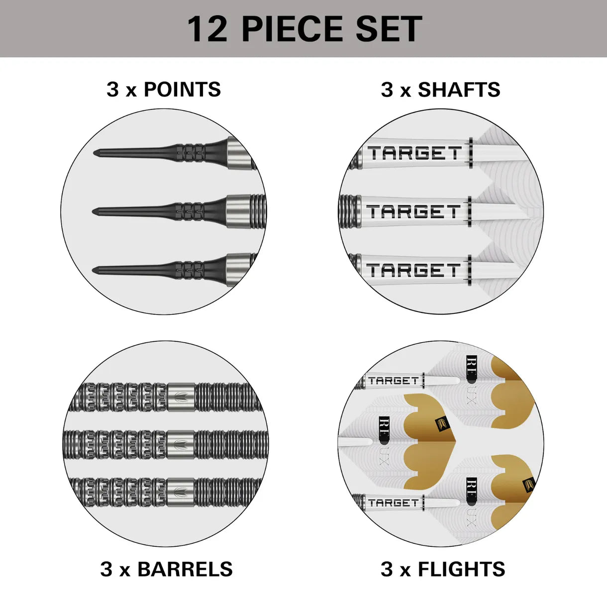 Target Redux 10 Soft Tip Darts 90% Tungsten 18g