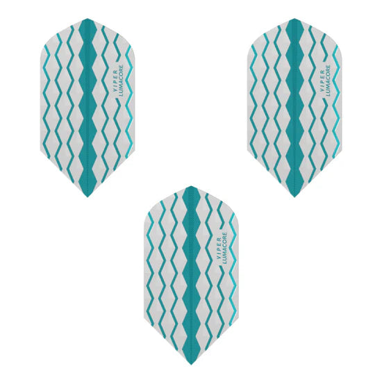 Viper V-100 Flights Lumacore Slim Teal/White Dart Flights
