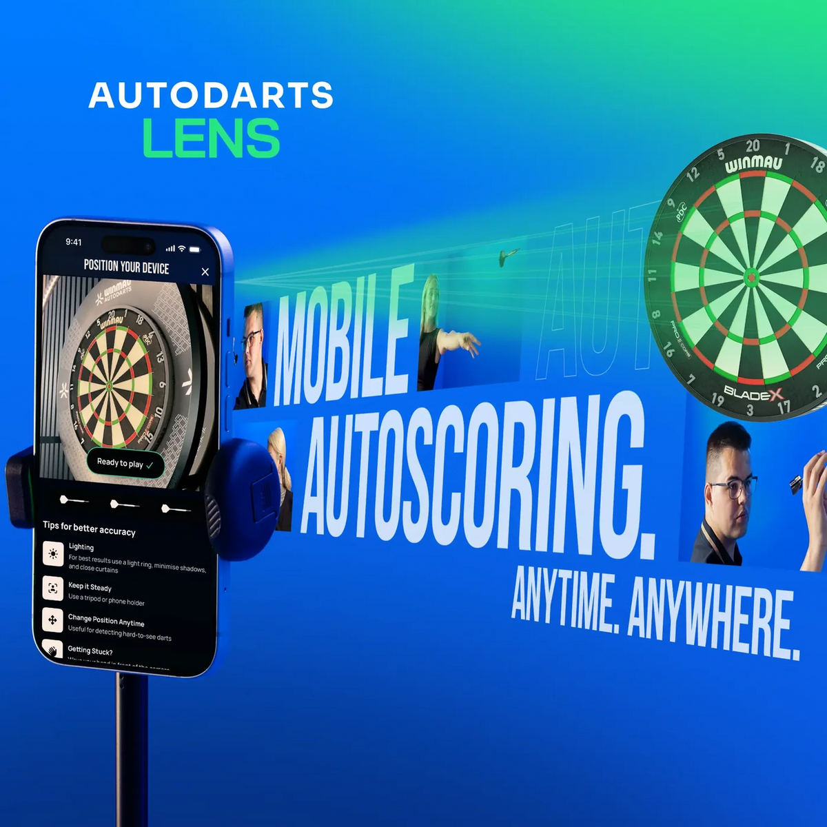 Winmau Autodarts Device Stand + 12 Month PLUS Membership Bundle - PREORDER