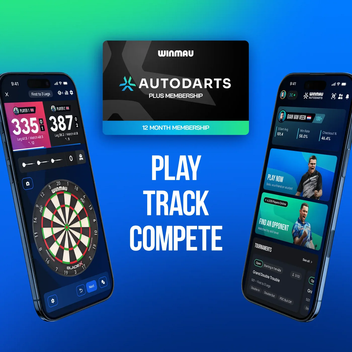 Winmau Autodarts Device Stand + 12 Month PLUS Membership Bundle - PREORDER