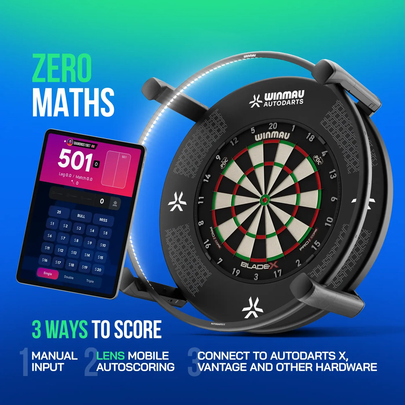 Winmau Autodarts Device Stand + 12 Month PLUS Membership Bundle - PREORDER