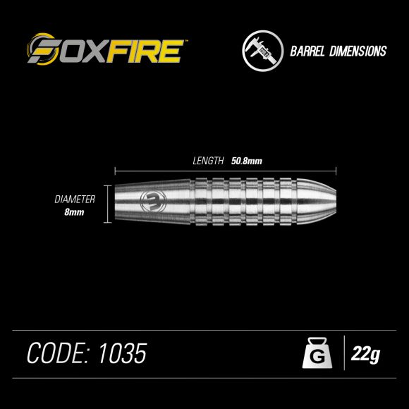 Winmau Foxfire Steel Tip Dart Set 22 gram 80% Tungsten alloy